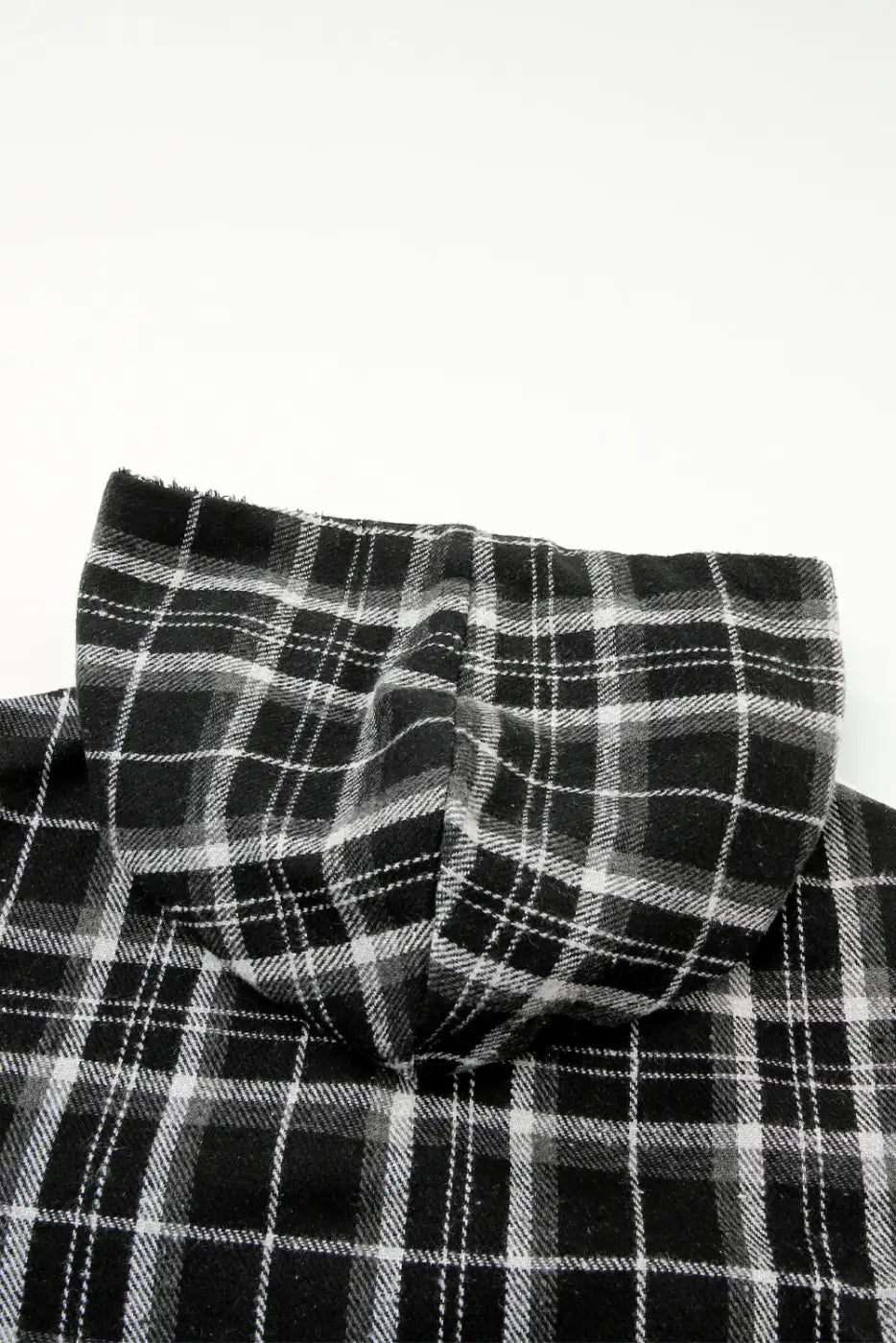 Plaid Pattern Sherpa Lined Hooded Jacket