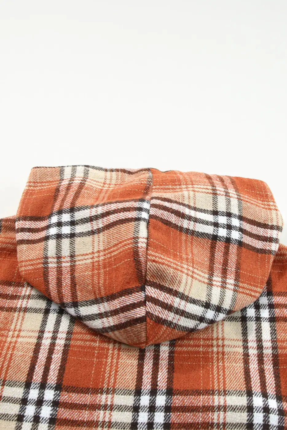 Plaid Pattern Sherpa Lined Hooded Jacket