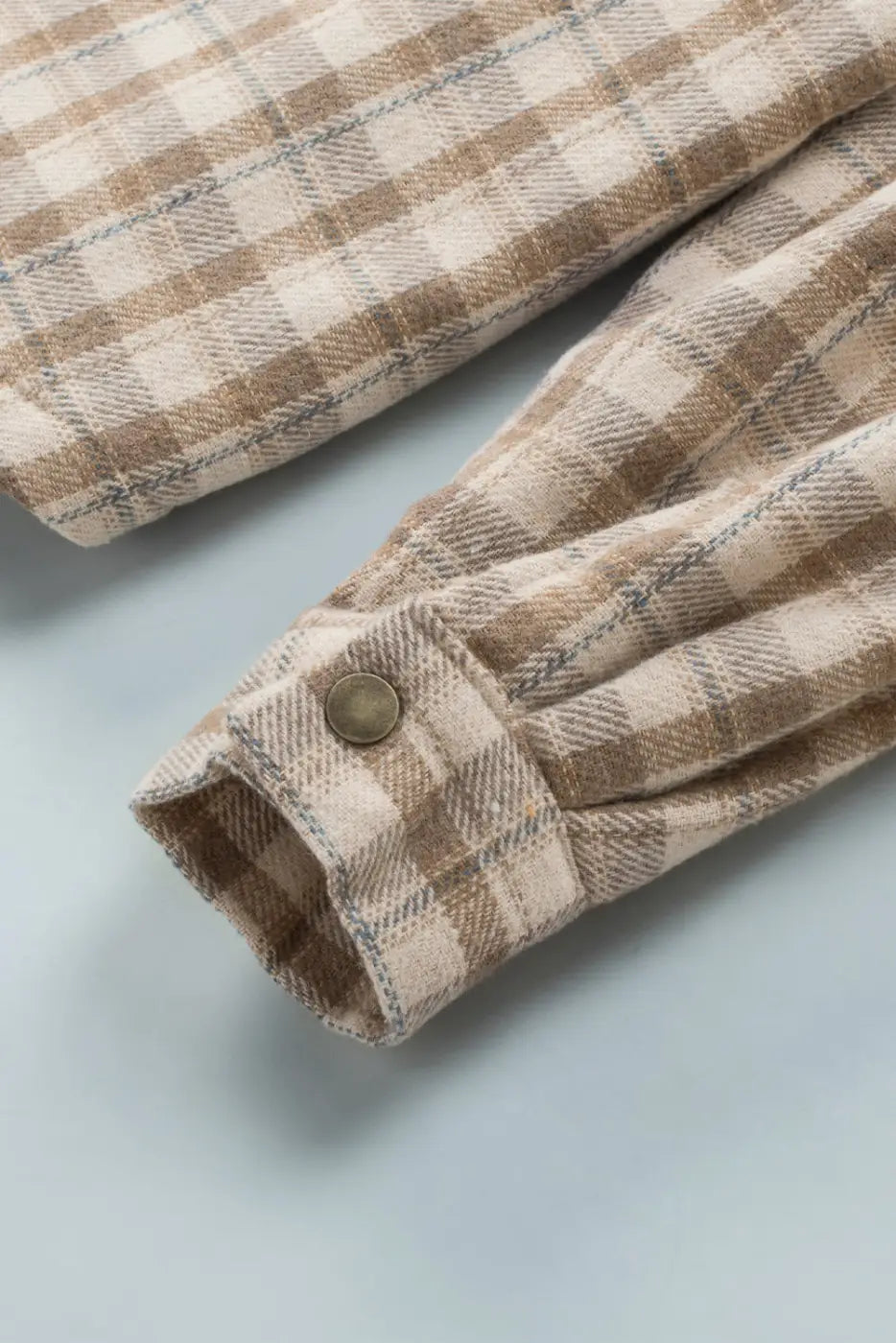 Plaid Pattern Sherpa Lined Hooded Jacket