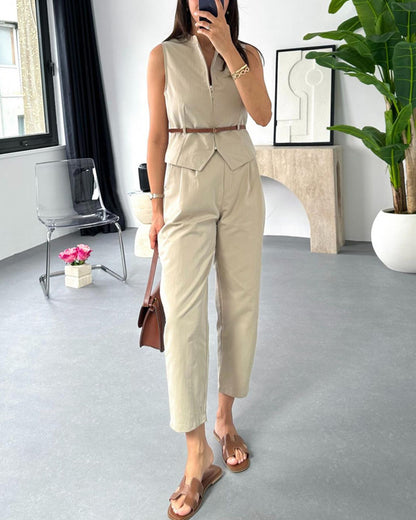 Chic Work and Casual Two-piece Set